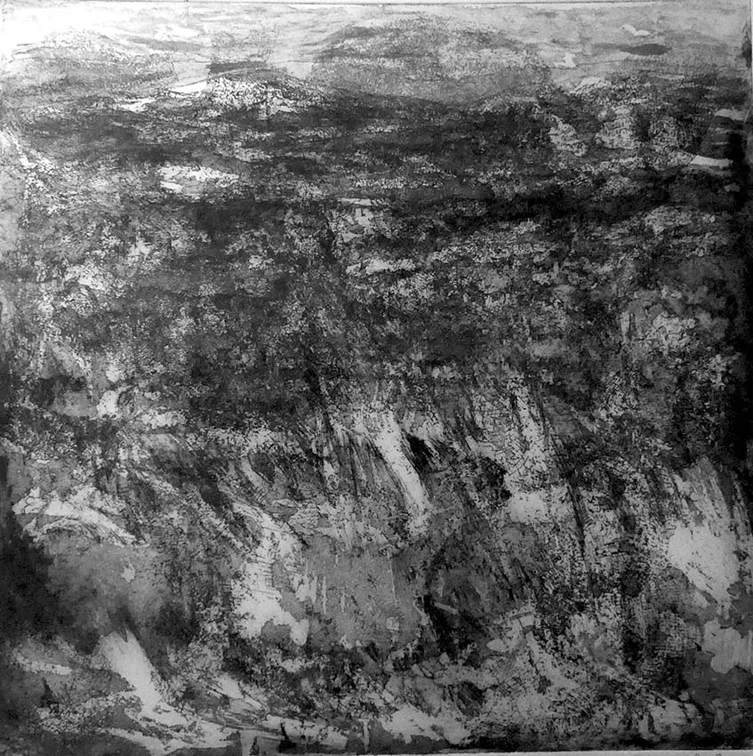 lava fields noir, 2019, 40x40cm, plaque 30x30cm site